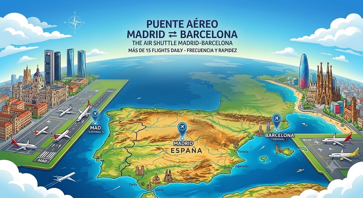 Cómo funciona el Puente Aéreo entre Madrid y Barcelona