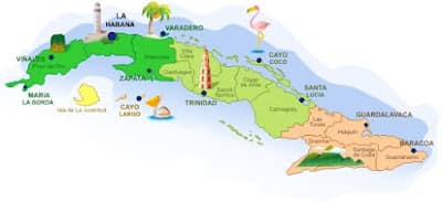 Mapa turístico de Cuba Mapa turístico de la isla de Cuba