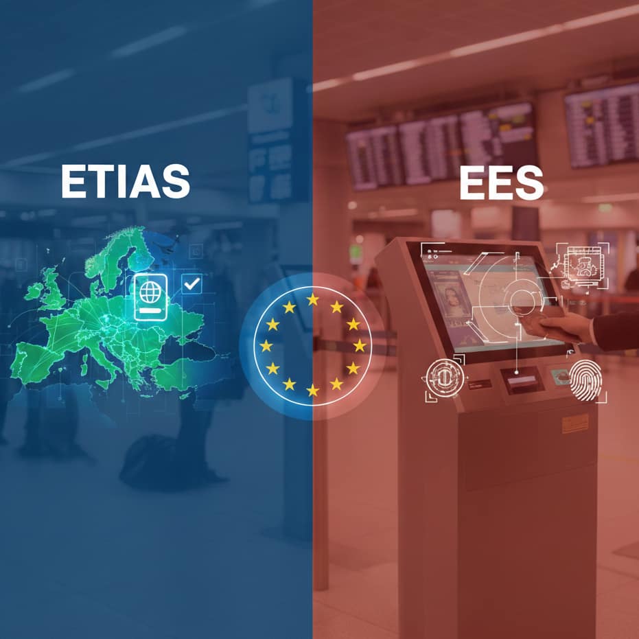 ETIAS y EES: nuevos sistemas de entrada a Europa explicados Diferencias entre ETIAS y EES para viajar a Europa desde 2026