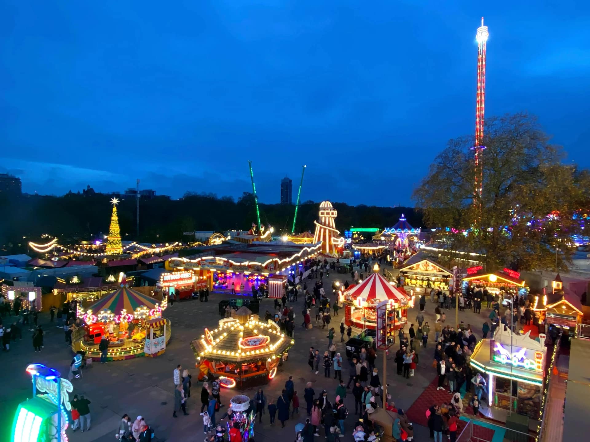 Vista Nocturna de Winter Wonderland
